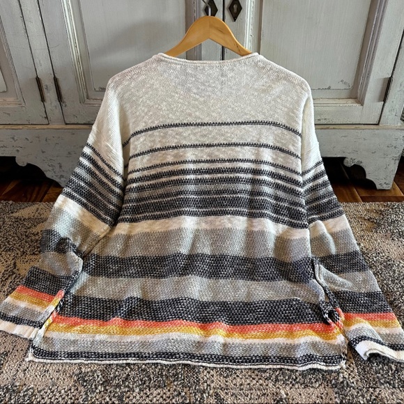 New Stripped Cotton Knit Top Pullover Lightweight Sweater Long Sleeve Shirt - Picture 8 of 10